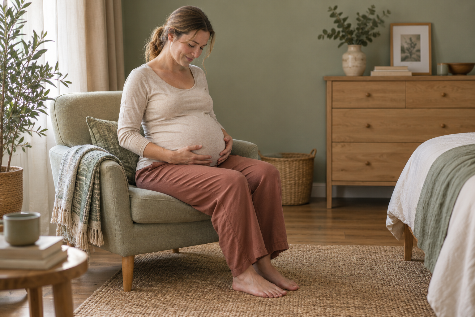 Femme enceinte dans un moment de détente